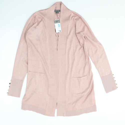 Primark Womens Pink V-Neck  Viscose Cardigan Jumper Size S