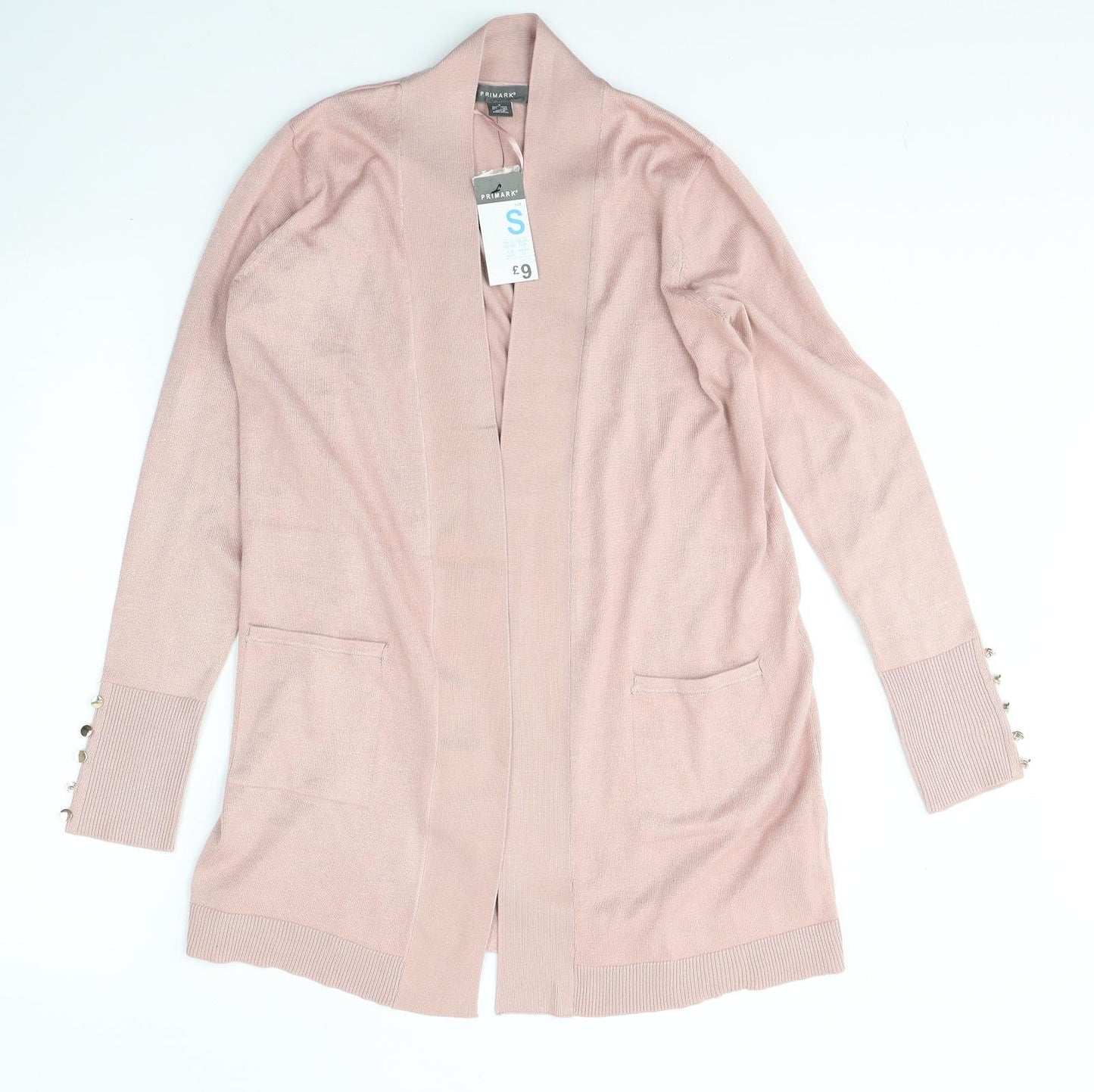 Primark Womens Pink V-Neck  Viscose Cardigan Jumper Size S