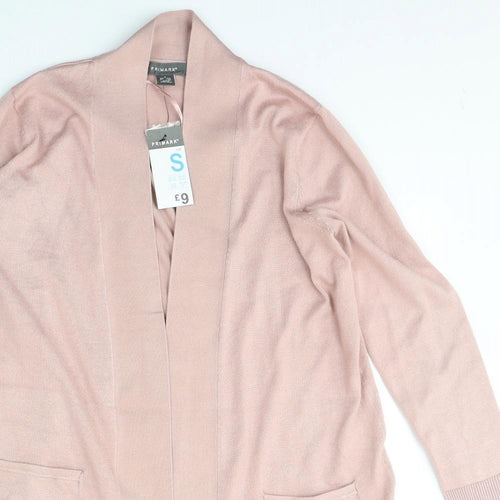 Primark Womens Pink V-Neck  Viscose Cardigan Jumper Size S