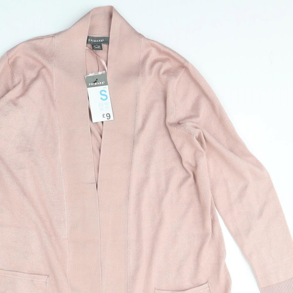 Primark Womens Pink V-Neck  Viscose Cardigan Jumper Size S