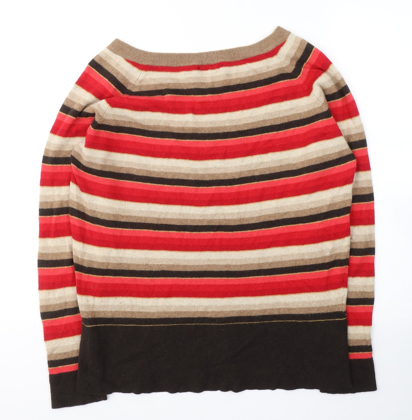 Linea Womens Multicoloured Round Neck Striped Viscose Pullover Jumper Size XL