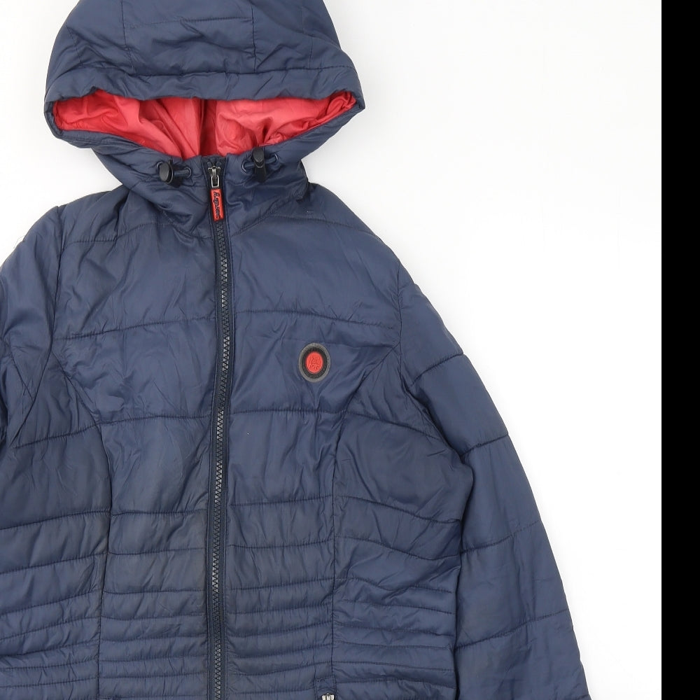 Superdry Womens Blue   Puffer Jacket Coat Size M  Zip