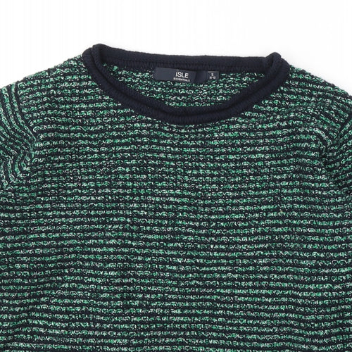 EWM Womens Green Round Neck  Cotton Pullover Jumper Size 10