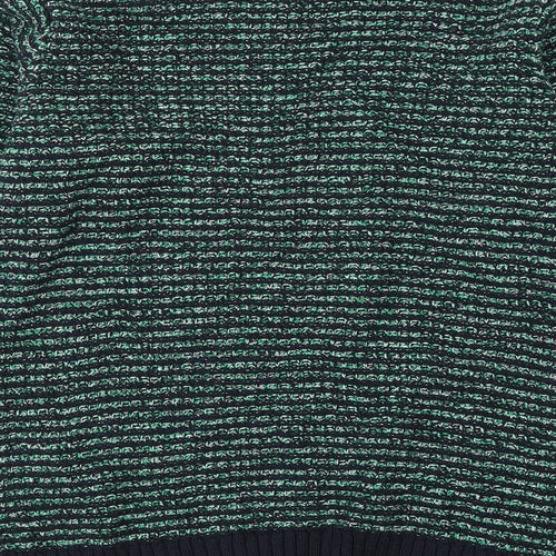 EWM Womens Green Round Neck  Cotton Pullover Jumper Size 10