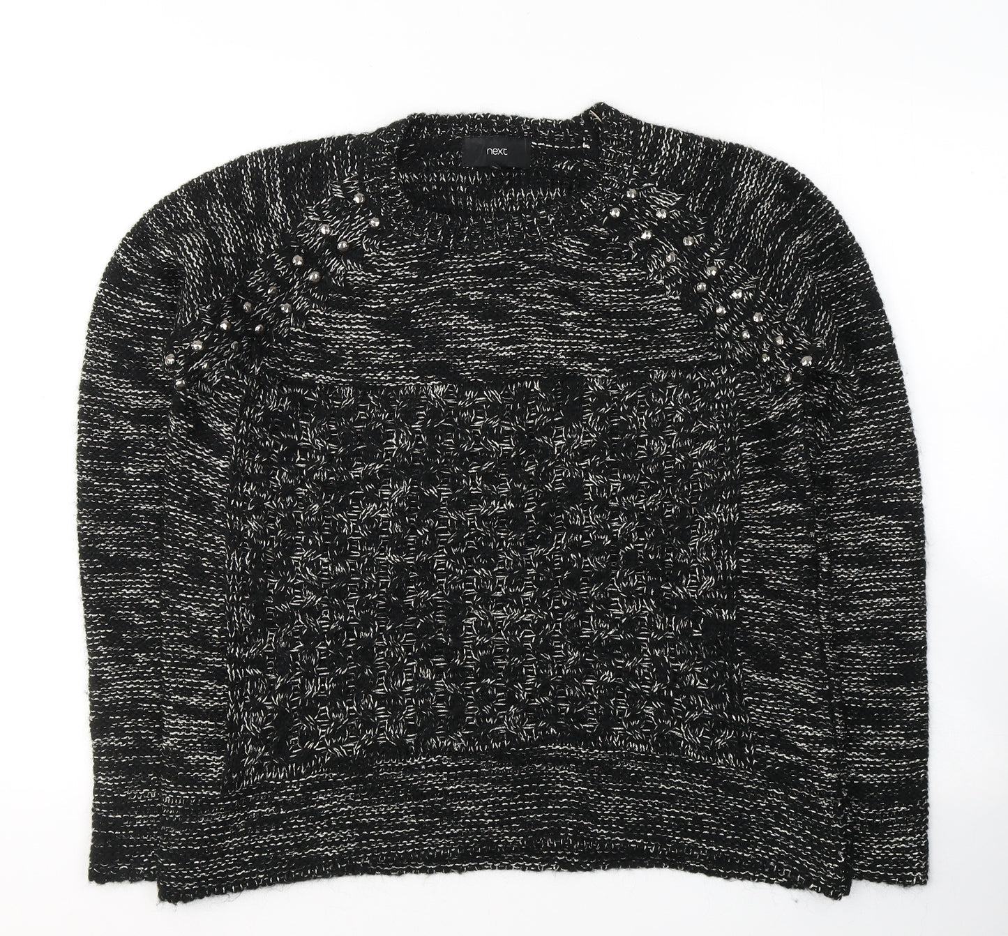 NEXT Womens Black Round Neck  Acrylic Pullover Jumper Size 12
