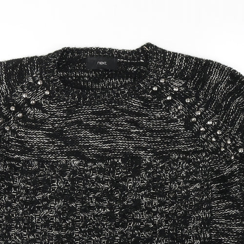NEXT Womens Black Round Neck  Acrylic Pullover Jumper Size 12