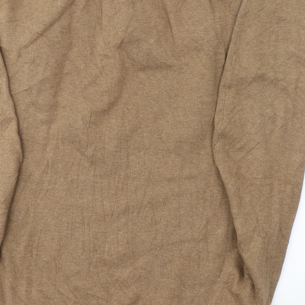 NEXT Mens Brown Round Neck Geometric Cotton Pullover Jumper Size L