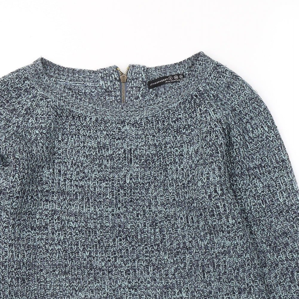 Atmosphere Womens Blue Round Neck  Acrylic Pullover Jumper Size 8