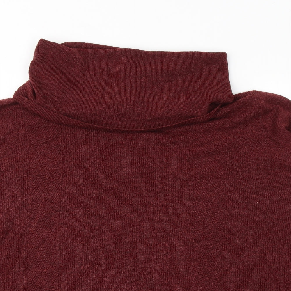 David Jones Womens Red Roll Neck  Acrylic Pullover Jumper Size XL