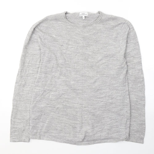 NEXT Mens Grey Round Neck  Cotton Pullover Jumper Size M