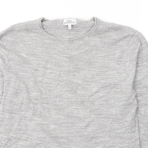 NEXT Mens Grey Round Neck  Cotton Pullover Jumper Size M