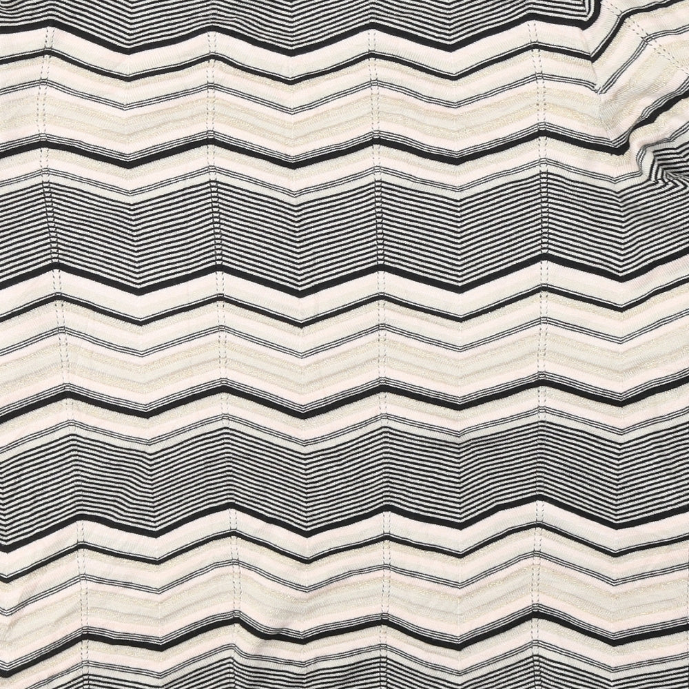 Bonmarché Womens Multicoloured Round Neck Striped Viscose Pullover Jumper Size 16