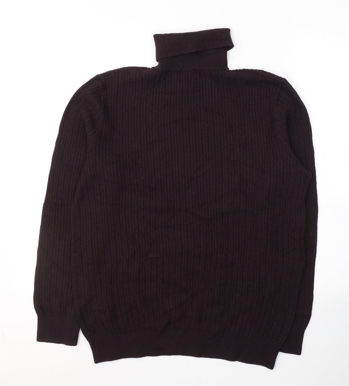 H&M Womens Red Roll Neck  Acrylic Pullover Jumper Size L