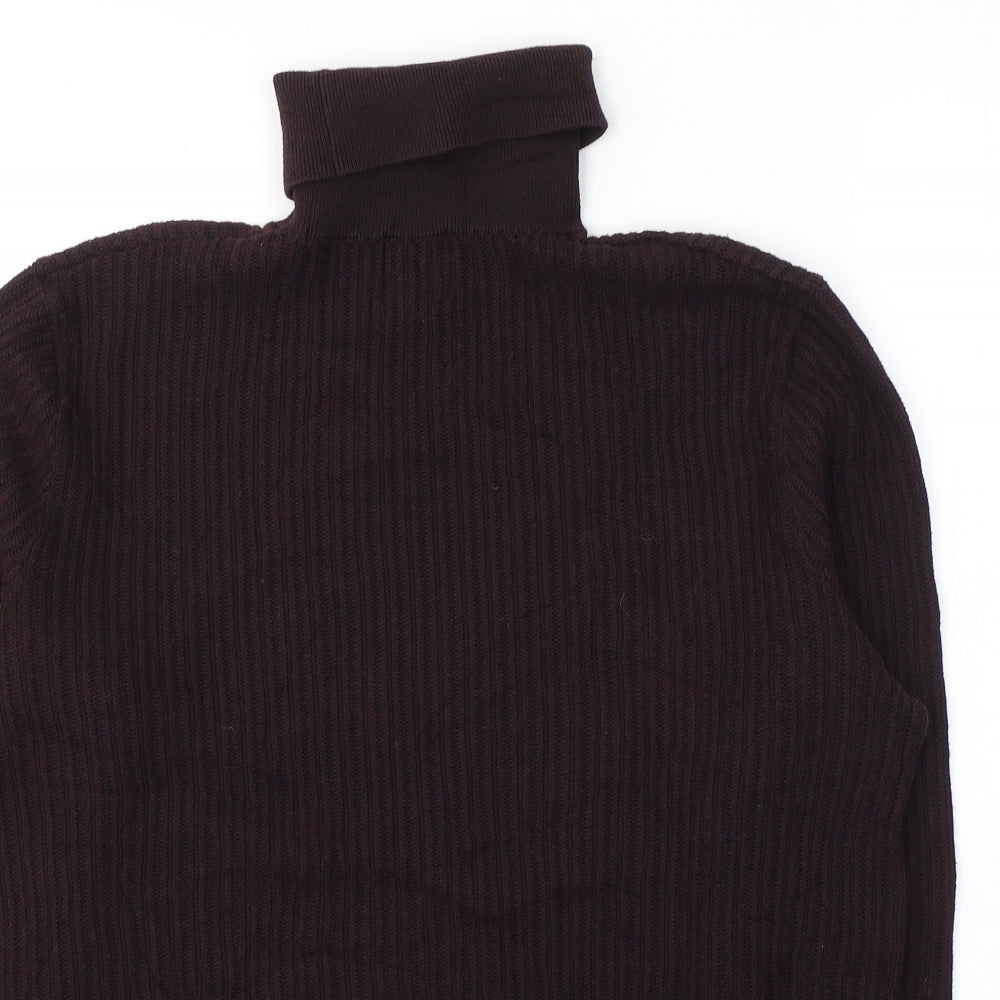H&M Womens Red Roll Neck  Acrylic Pullover Jumper Size L