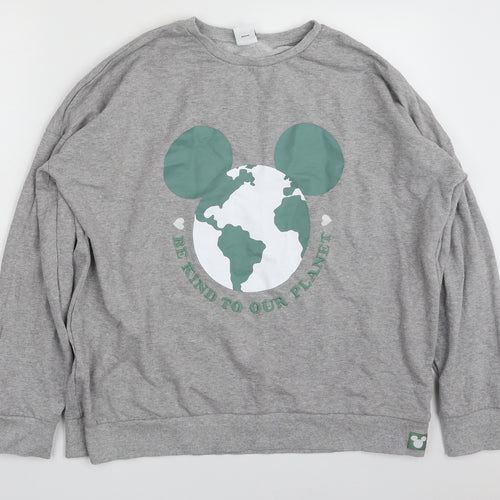 TESCO Womens Grey  Cotton Pullover Sweatshirt Size 10  Pullover - DISNEY-BE KIND TO OUR PLANET