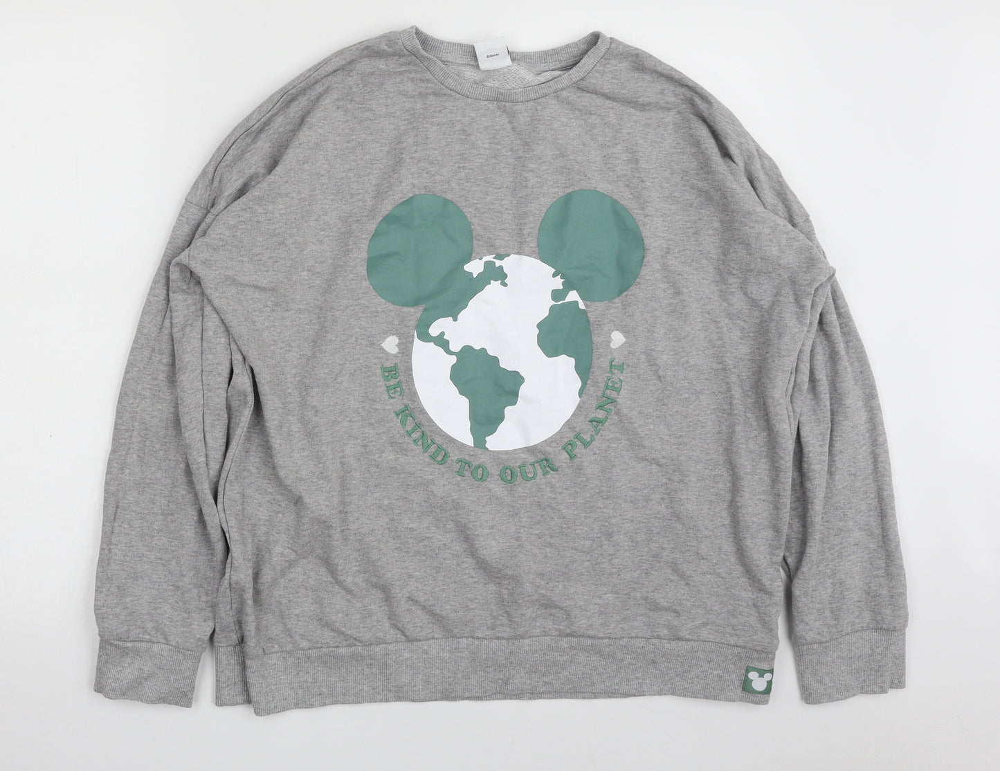 TESCO Womens Grey  Cotton Pullover Sweatshirt Size 10  Pullover - DISNEY-BE KIND TO OUR PLANET