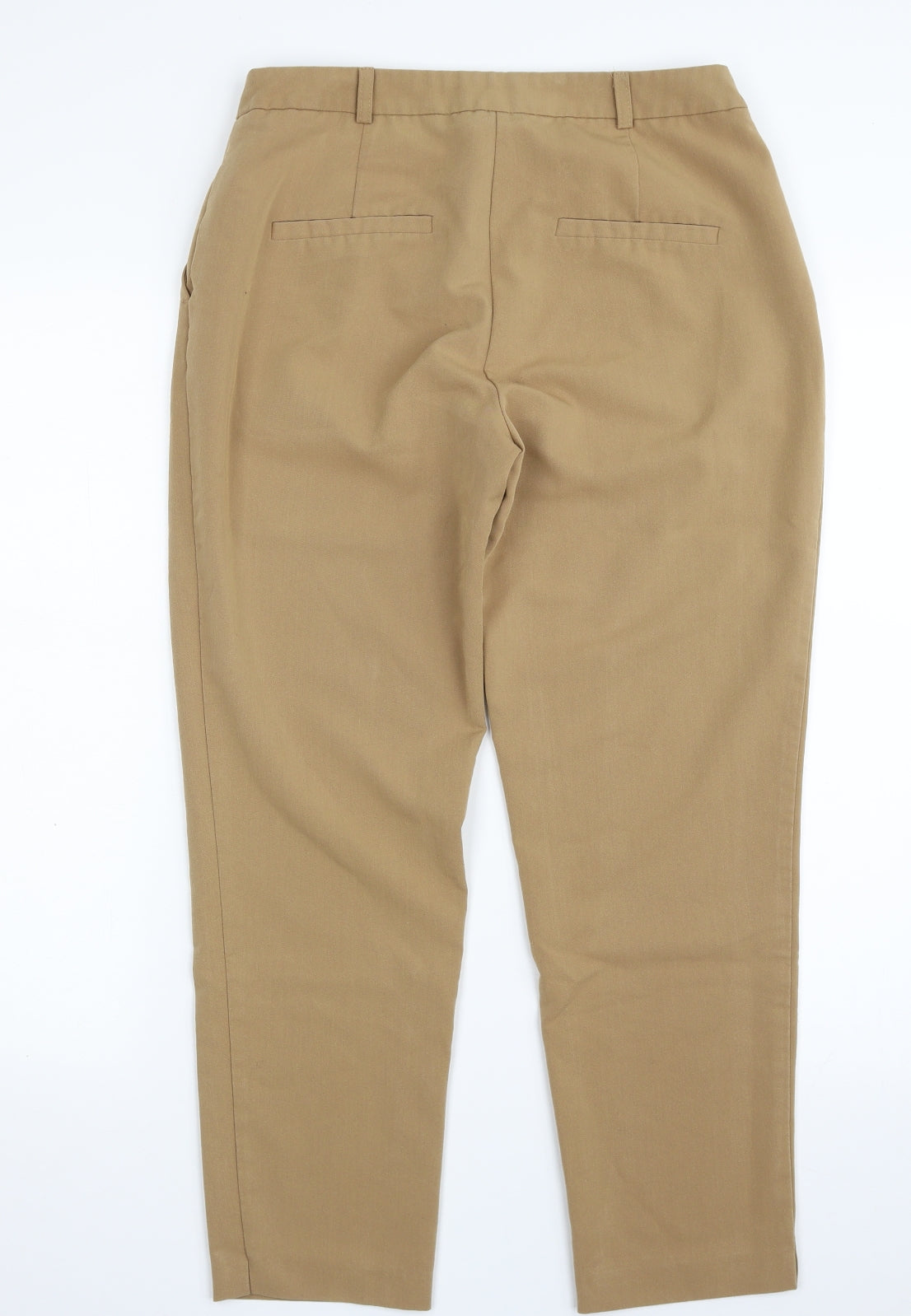 Dorothy Perkins Womens Beige  Polyester Cropped Trousers Size 10 L25 in Regular Zip