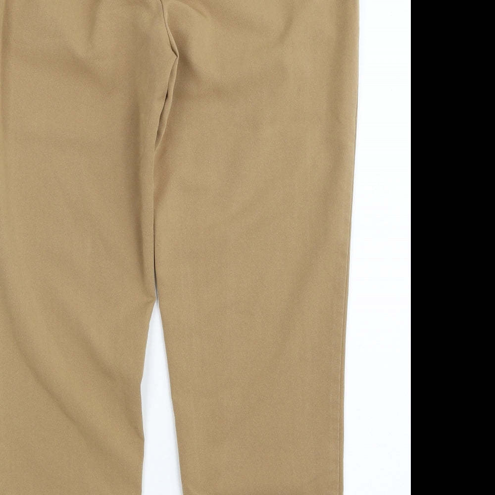 Dorothy Perkins Womens Beige  Polyester Cropped Trousers Size 10 L25 in Regular Zip