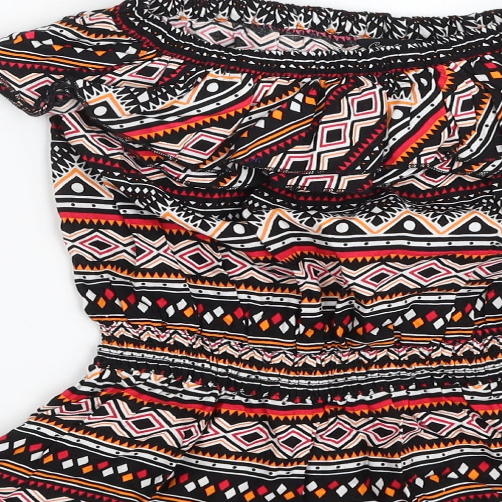 Matalan Girls Multicoloured Geometric 100% Viscose Romper One-Piece Size 9 Years  Pullover