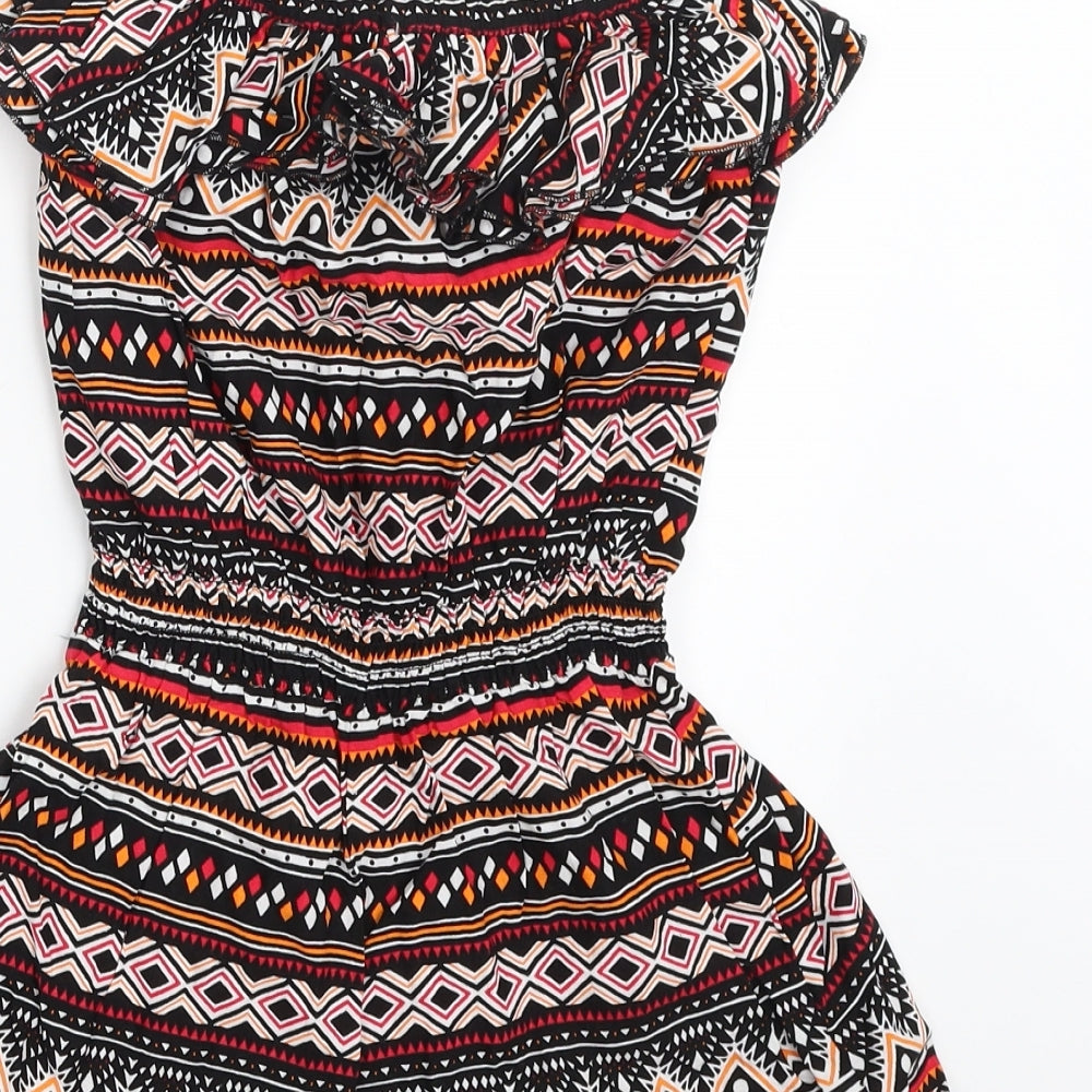 Matalan Girls Multicoloured Geometric 100% Viscose Romper One-Piece Size 9 Years  Pullover