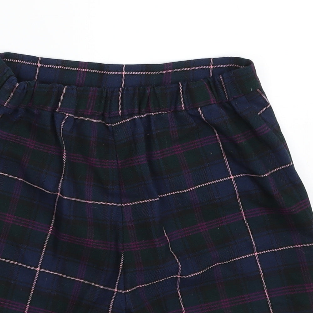 River Island Girls Multicoloured Plaid Polyester Mini Skort Size 7-8 Years  Regular