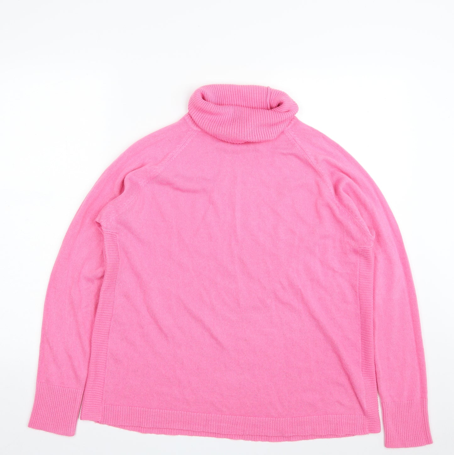 Dunnes Stores Womens Pink Roll Neck  Acrylic Pullover Jumper Size M