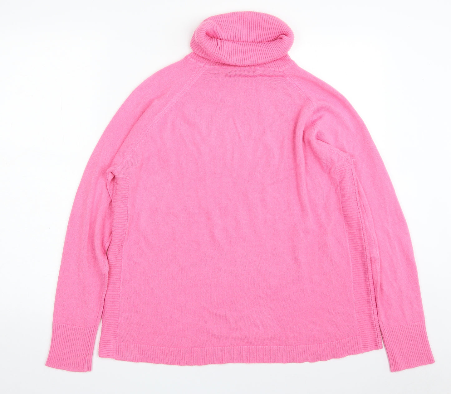 Dunnes Stores Womens Pink Roll Neck  Acrylic Pullover Jumper Size M
