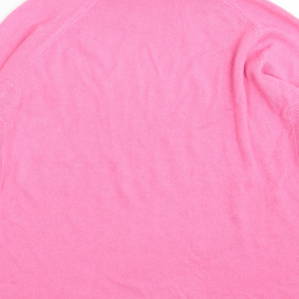 Dunnes Stores Womens Pink Roll Neck  Acrylic Pullover Jumper Size M
