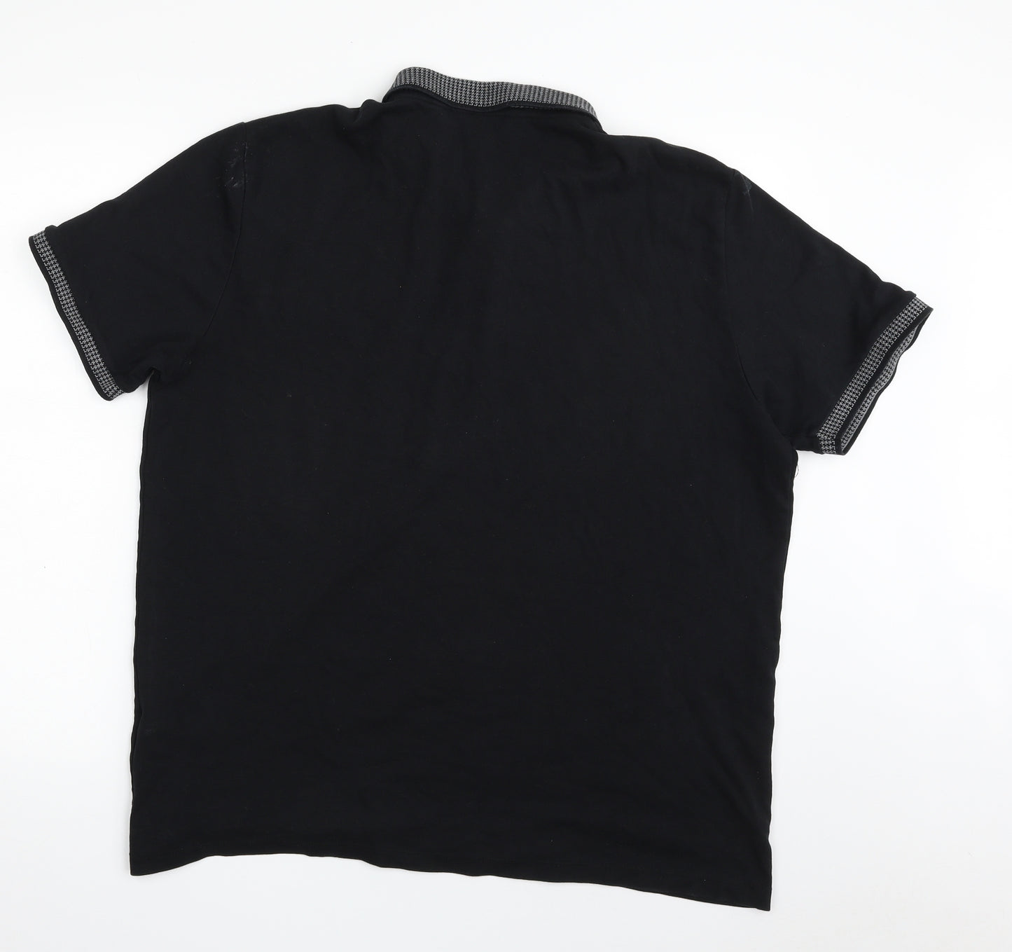 NEXT Mens Black  100% Cotton  Polo Size XL Collared Button