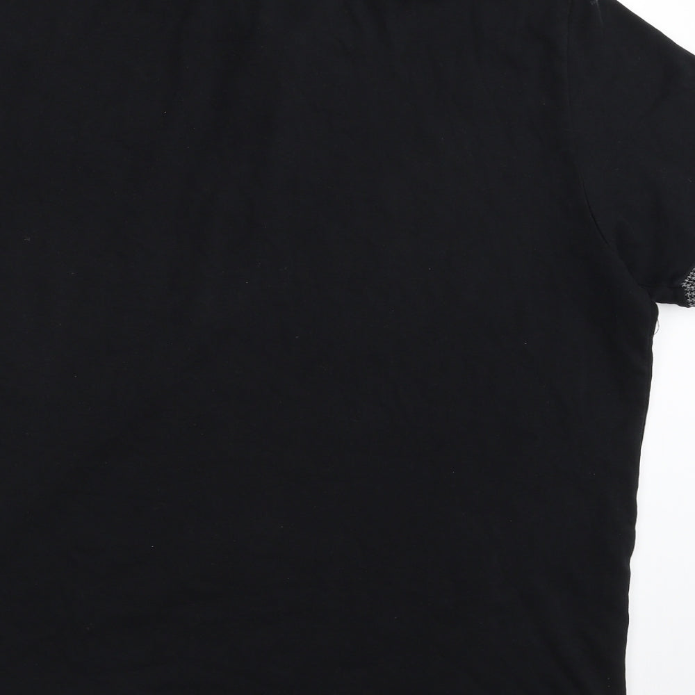 NEXT Mens Black  100% Cotton  Polo Size XL Collared Button