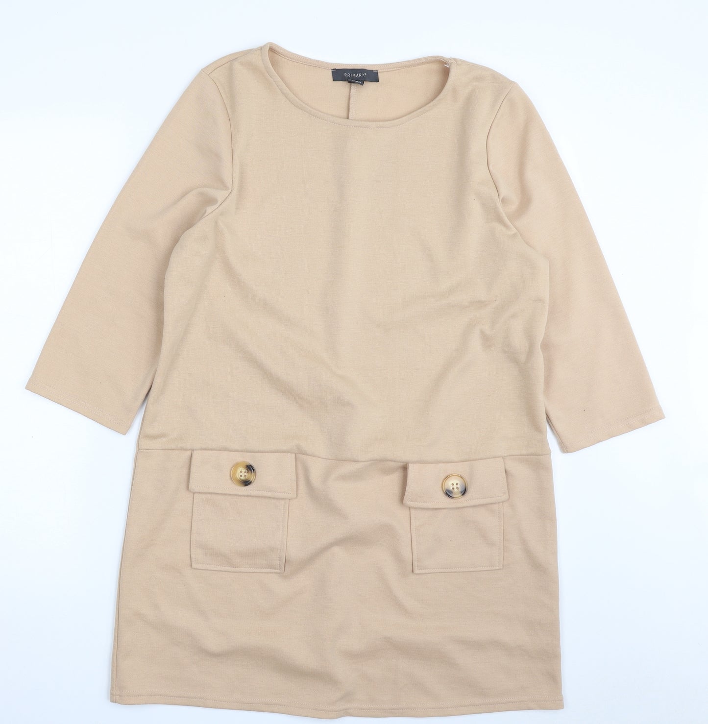 Primark Womens Beige  Polyester A-Line  Size 16  Scoop Neck Pullover
