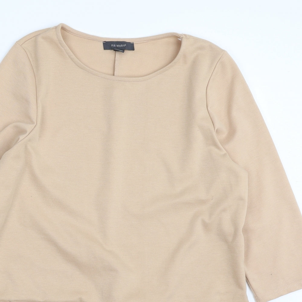 Primark Womens Beige  Polyester A-Line  Size 16  Scoop Neck Pullover