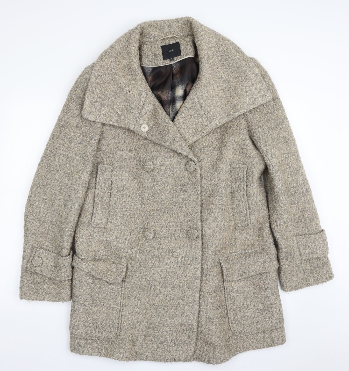 NEXT Womens Beige   Overcoat Coat Size 18  Snap