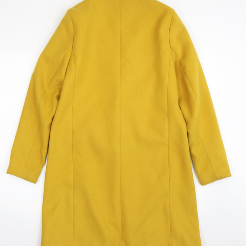 New Look Womens Yellow   Overcoat Coat Size 10  Button