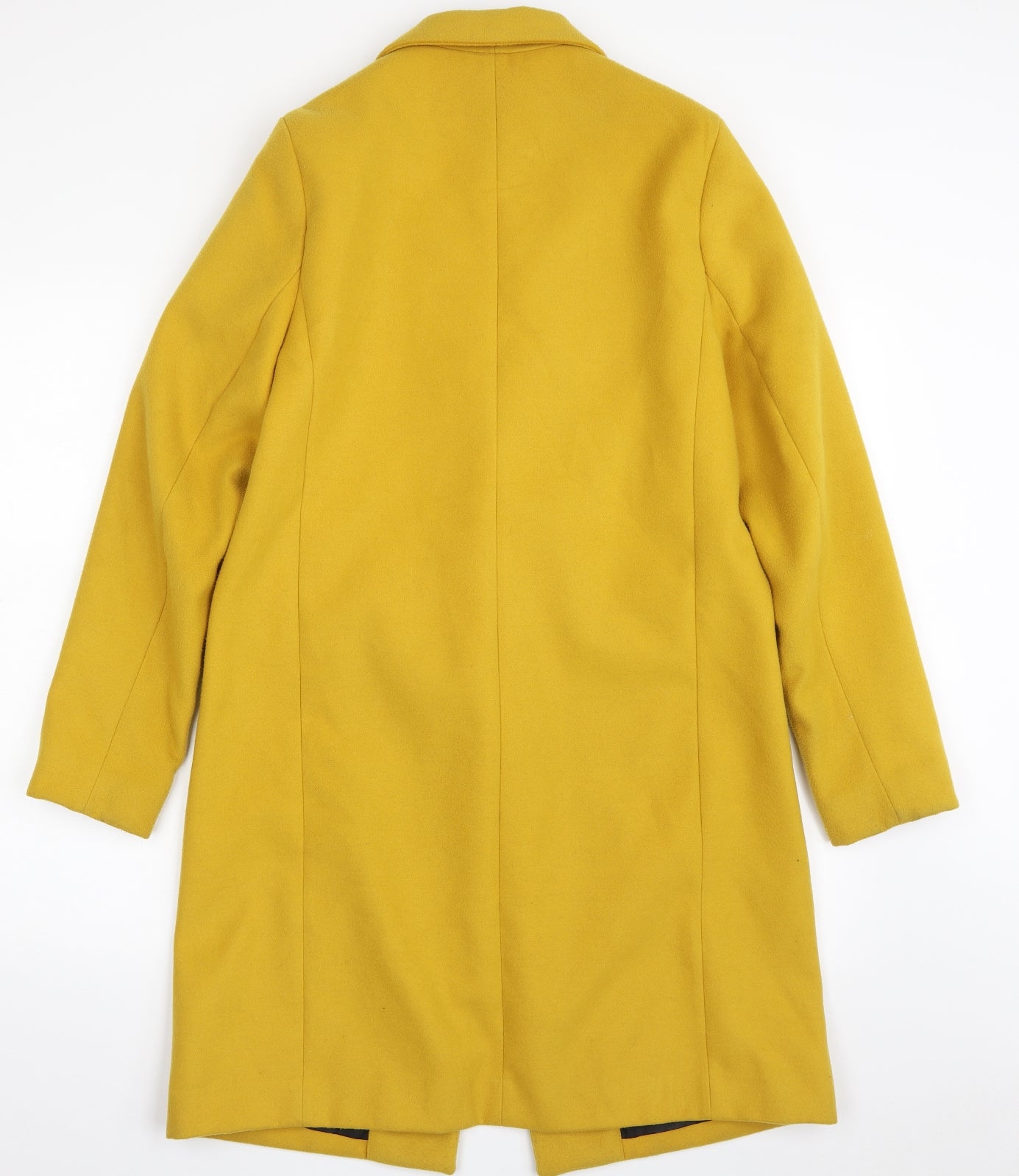 New Look Womens Yellow   Overcoat Coat Size 10  Button