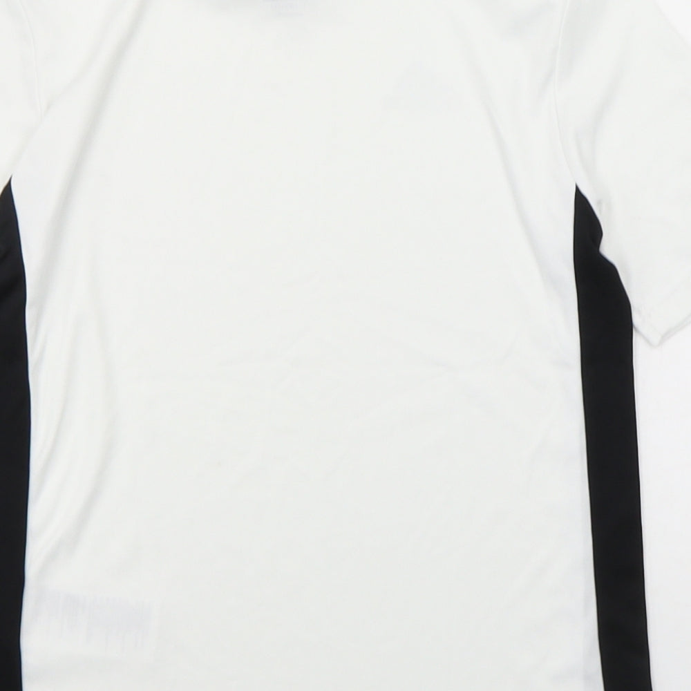 adidas Boys White  Polyester Basic T-Shirt Size 9-10 Years Round Neck Pullover