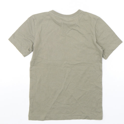 adidas Boys Green  Cotton Basic T-Shirt Size 7-8 Years Round Neck Pullover
