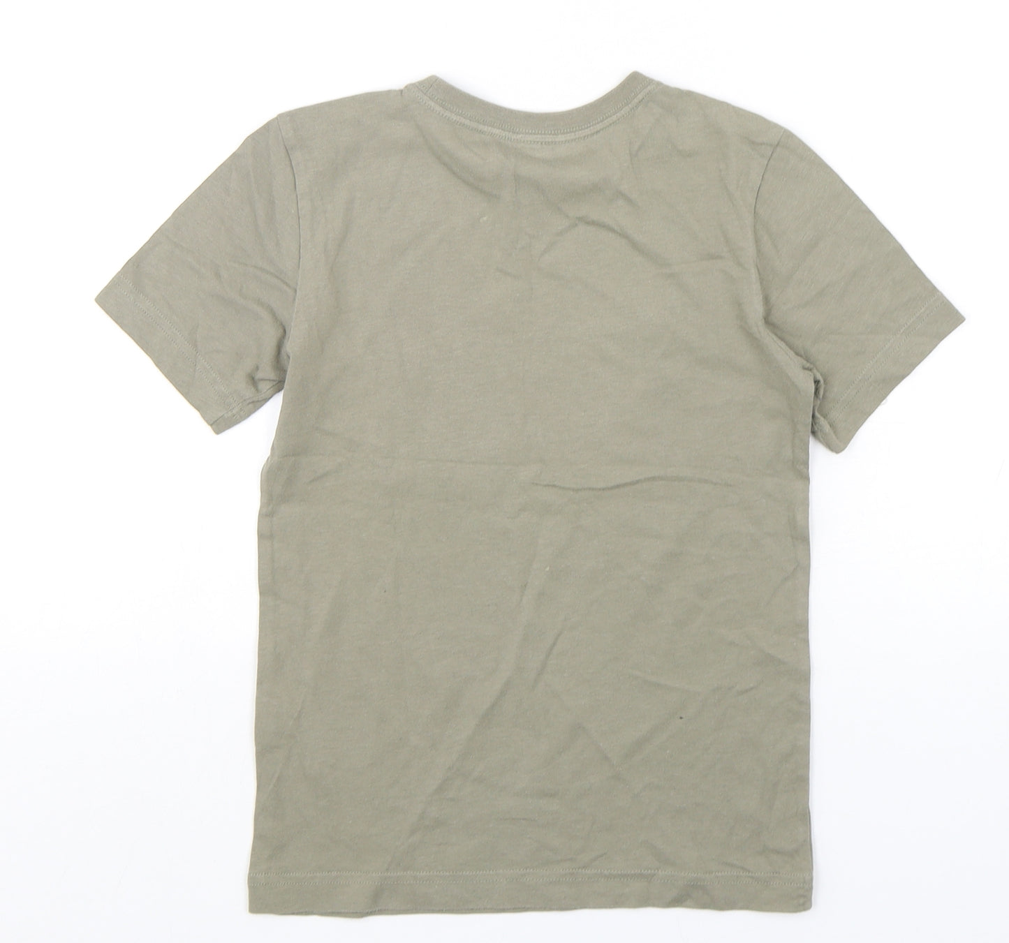 adidas Boys Green  Cotton Basic T-Shirt Size 7-8 Years Round Neck Pullover