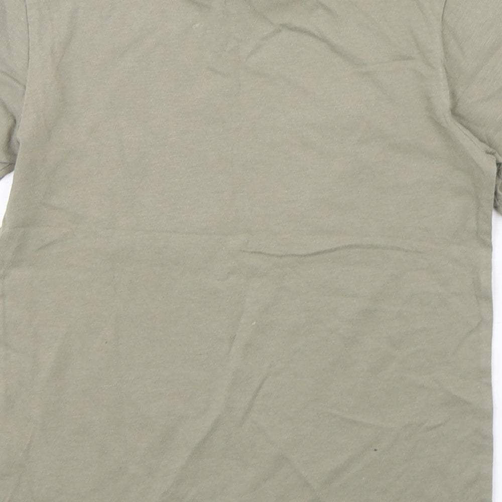 adidas Boys Green  Cotton Basic T-Shirt Size 7-8 Years Round Neck Pullover