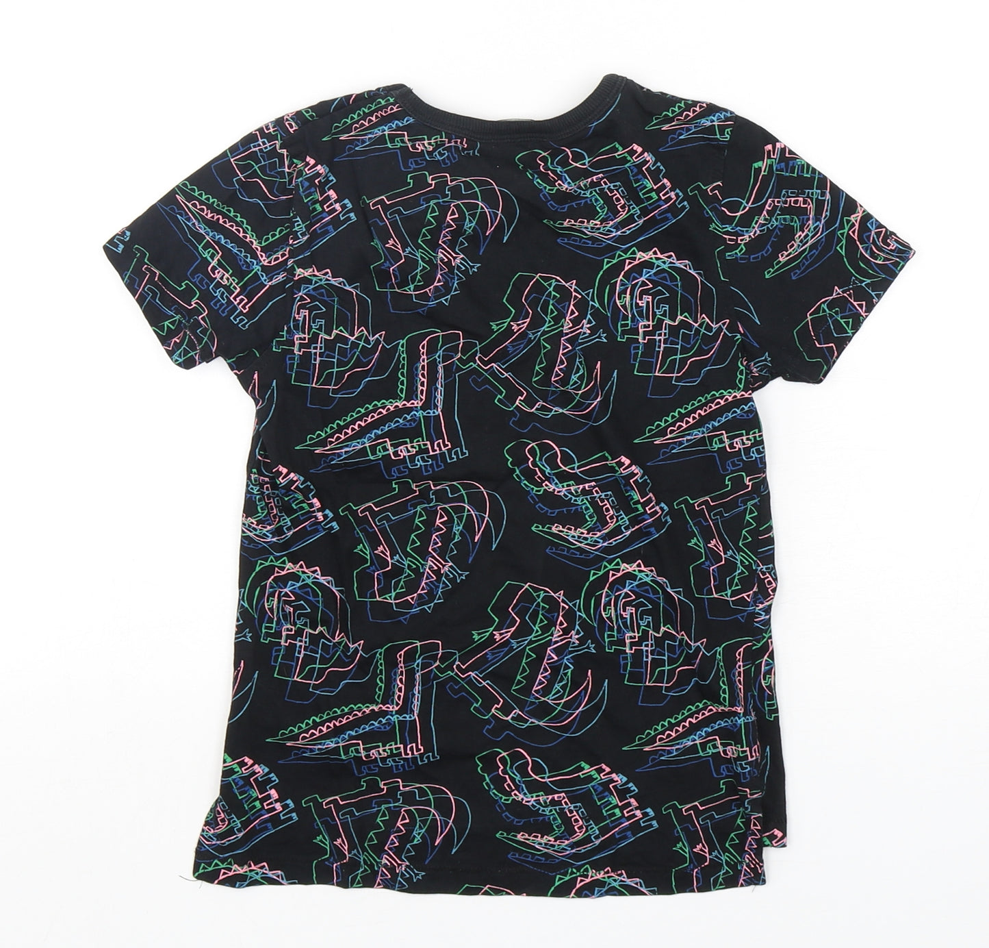 George Boys Multicoloured Geometric Cotton Basic T-Shirt Size 5-6 Years Round Neck Pullover - Dinosaur Print