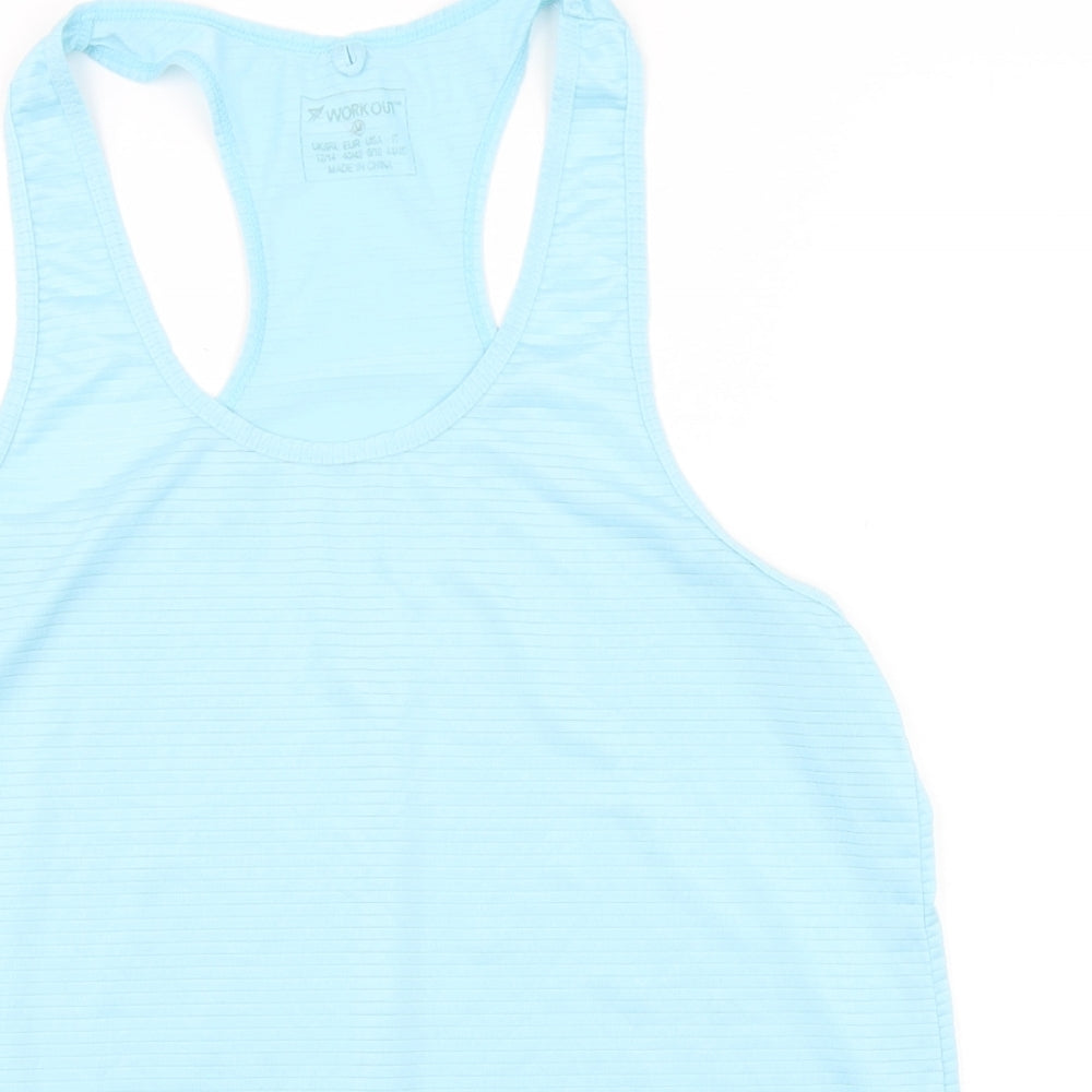 Primark Womens Blue  Polyester Basic Tank Size 12 Round Neck