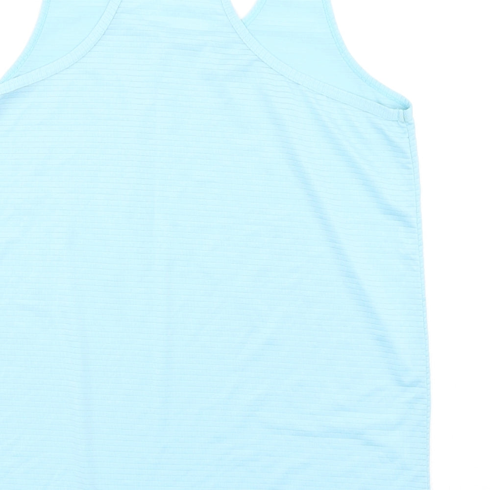 Primark Womens Blue  Polyester Basic Tank Size 12 Round Neck