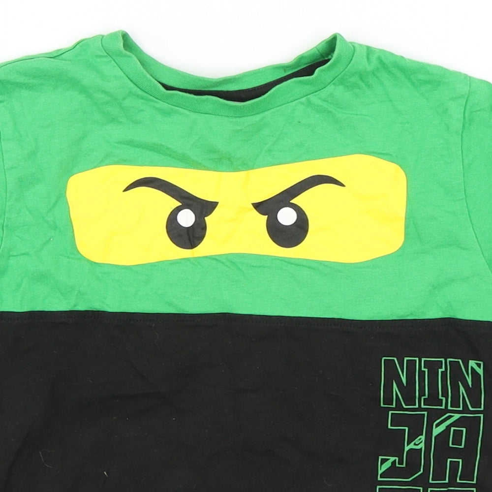 Rebel Boys Multicoloured Geometric Cotton Basic T-Shirt Size 6-7 Years Round Neck Pullover - Ninjago