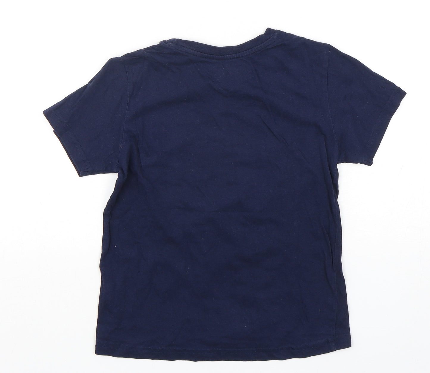 Rebel  Boys Blue  Cotton Basic T-Shirt Size 5-6 Years Round Neck Pullover - My Dads a superhero