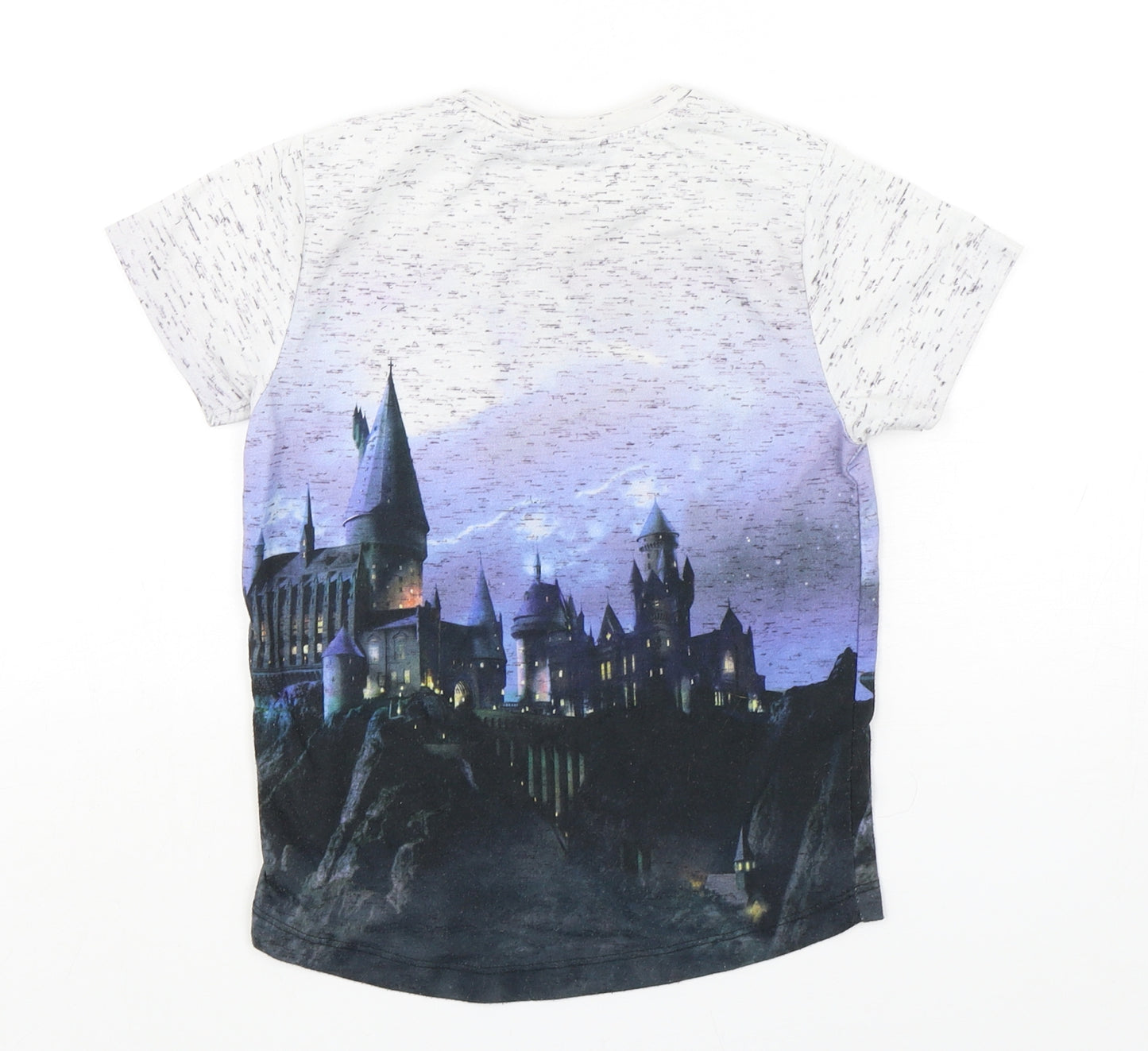 Harry Potter Boys Multicoloured Geometric Cotton Basic T-Shirt Size 5-6 Years Round Neck Pullover