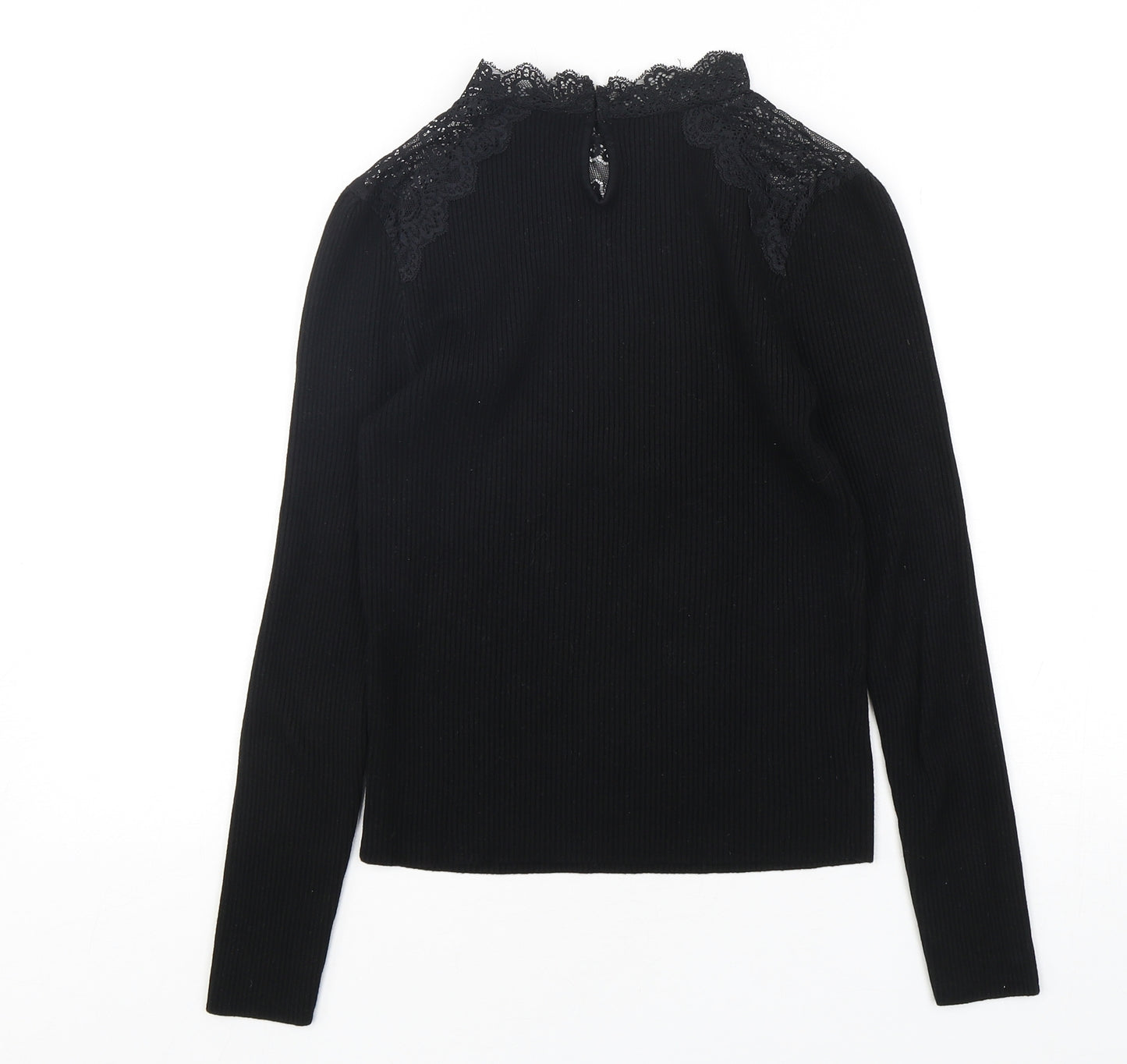 New Look Womens Black High Neck  Polyester Pullover Jumper Size 12
