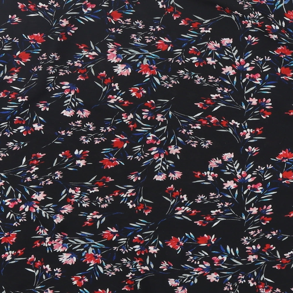 Primark Womens Multicoloured Floral Polyester Basic Blouse Size 14 Mock Neck