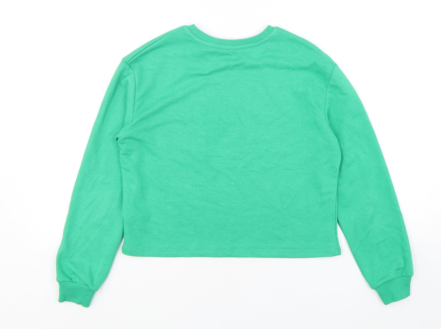 Primark Girls Green  Cotton Pullover Sweatshirt Size 11-12 Years  Pullover - cropped