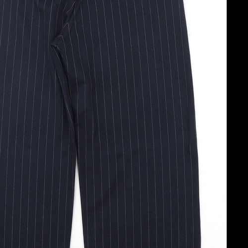Gerry Weber Womens Blue Striped Polyester Cropped Trousers Size 16 L26 in Regular
