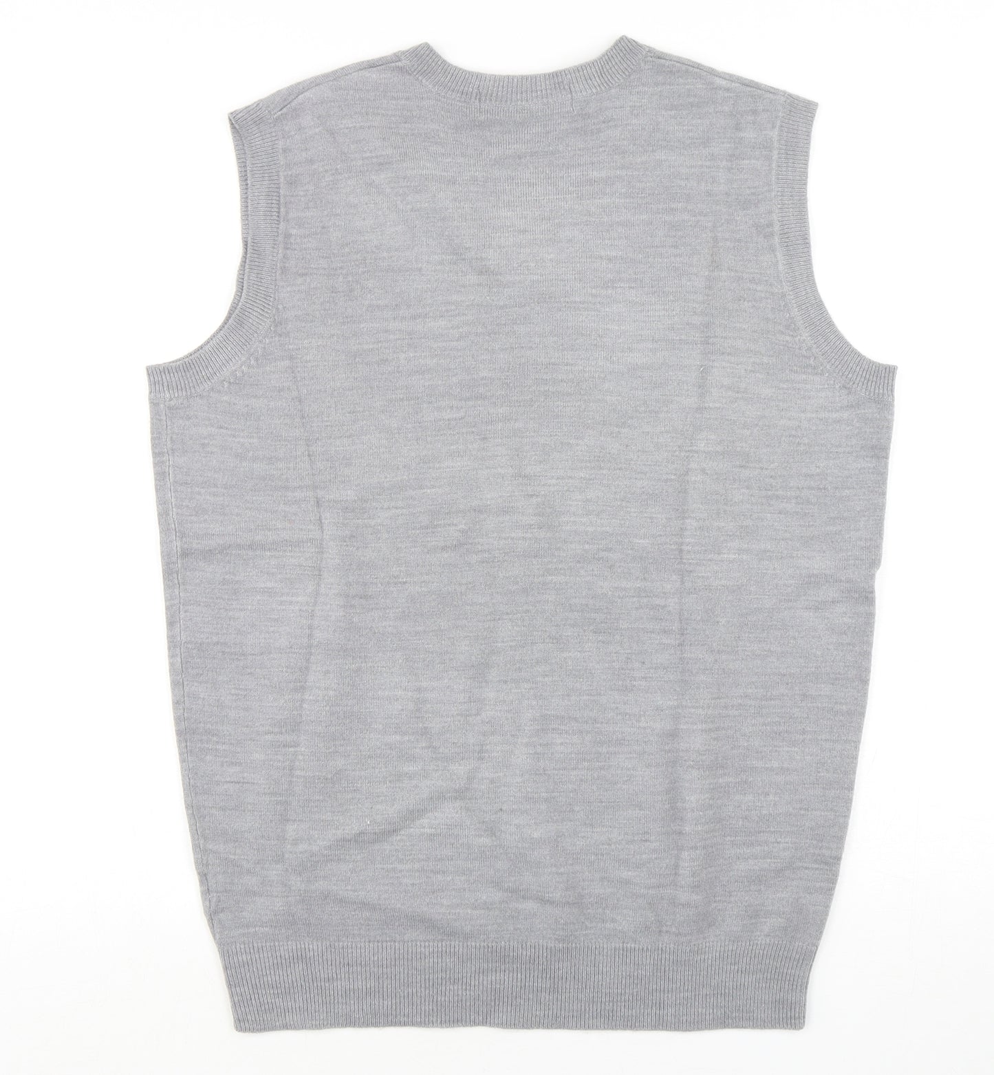 Topman Mens Grey V-Neck  Acrylic Vest Jumper Size M